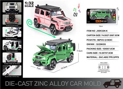 英文1:32压铸锌合金灯光音效奔驰G550车模 - OBL10190452