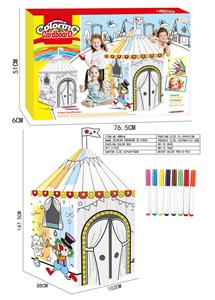 创意涂鸦-DIY立体拼装马戏团（8条水彩笔） - OBL10193918