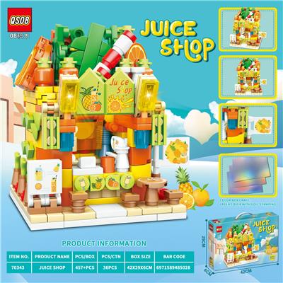 457+pcsS新版女孩子精美街景之暴打菠萝橙拼装积木（彩盒采用金银卡印刷工艺）英文版彩盒 - OBL10195305