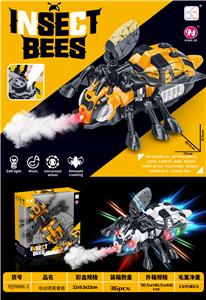 电动喷雾机械万向蜜蜂，带灯光音乐，翅膀摆动，肢体摆动，万向行走（两色混装） - OBL10195524