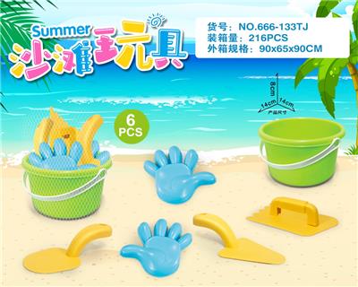绿桶配沙滩配件(6PCS） - OBL10200325