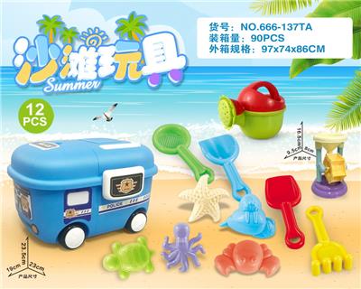 收拾盒车配沙滩配件+小沙漏(12PCS) - OBL10200383