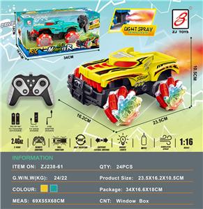 2.4G老虎9通喷雾怪兽遥控车1:16         车轮带灯                                                   开窗盒 - OBL10201014