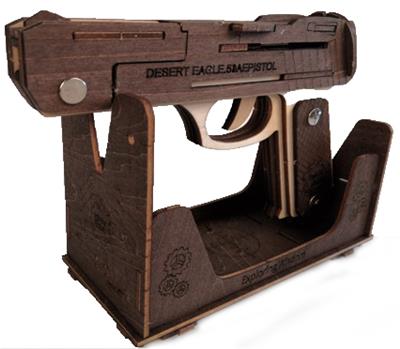 木质DIY组装（格洛克）模型皮筋手枪 - OBL10203665