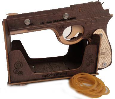 木质DIY组装（贝雷塔M9）模型皮筋手枪 - OBL10203666