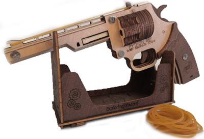 木质DIY组装（左轮）模型皮筋手枪 - OBL10203667