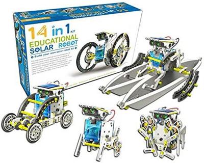 STEM DIY 14合1太阳能机器人（自
装型玩具）产品加说明书-科学项目套件 12 合 1,儿童教育科学实验建筑机器人套件,适合 8-12 岁男孩和女孩,创造太阳能发动机组装机器人套件 - OBL10204095