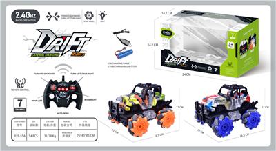 开窗盒/2.4G遥控特技越野四驱涂鸦吉普车带灯光 - OBL10210049