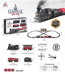 古典火车1节合金火车头,3节ABS车厢 不包电 - OBL10210386