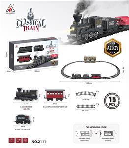 古典火车1节合金火车头,2节ABS车厢 不包电 - OBL10210387
