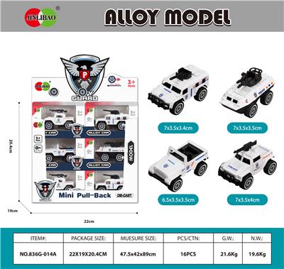 24PCS展示盒合金滑行白色警车 - OBL10212061