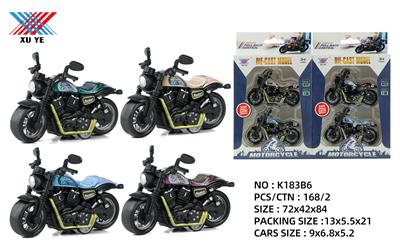 1:36 合金摩托车 Q版哈雷复古 回力（2只） - OBL10213683