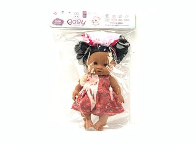 10寸5关节全身搪胶3D眼睛黑肤色带四声IC肥童娃娃（3款混装） - OBL10215198
