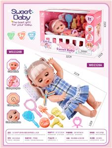 31CM(吹气身喝水撒尿)肩带裙白人女孩 - OBL10215618