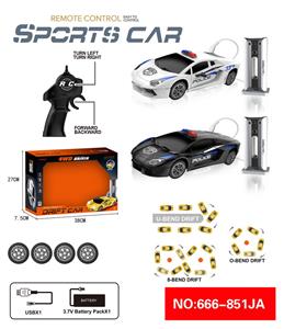 2.4G四驱遥控漂移警车带灯光+配充电桩+包电 - OBL10217884