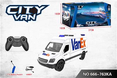 2.4G四通快递遥控车+灯光+声音（包电）USB线 - OBL10217918