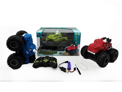 站立裂纹恐龙灯光音乐喷雾遥控特技车 - OBL10220218