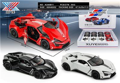 1：24 合金 莱肯模型车 六开门 回力灯光音乐（8只装） - OBL10221804