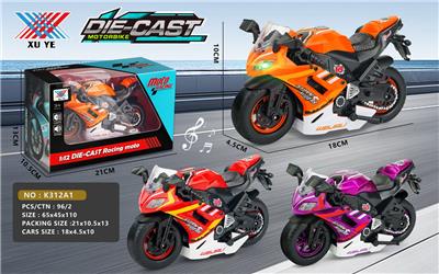 1:12 合金摩托车 杜卡迪 赛车 回力 灯光音乐（1只装） - OBL10221820
