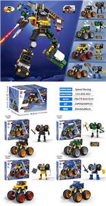 益智城市积木变形科技件回力大脚车奔驰大G/路虎卫士/吉普车/福特F150皮卡4IN1机甲金刚（158-169PCS） - OBL10223608