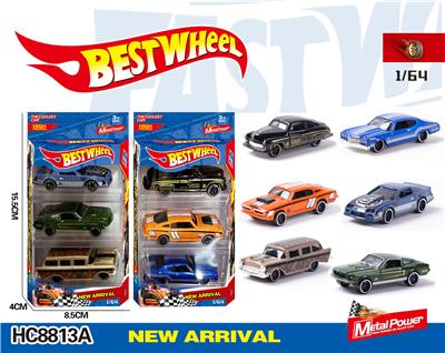 1:64合金车（赛车，老爷车，跑车）3只盒装 - OBL10223932