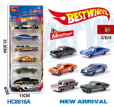 1:64合金车（赛车，老爷车，跑车）6只盒装 - OBL10223952