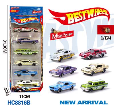 1:64合金车（赛车，老爷车，跑车）6只盒装 - OBL10223953