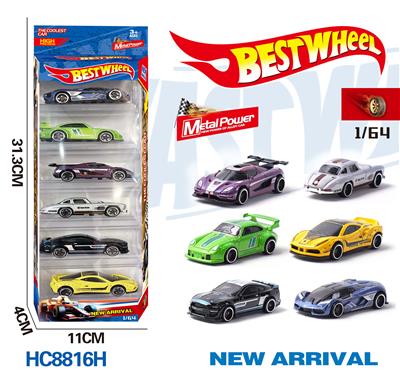 1:64合金车（赛车，老爷车，跑车）6只盒装 - OBL10223959