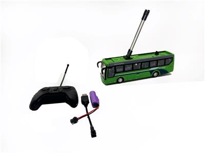 (包电 锂电池)1:32遥控四通带灯光单节巴士（绿色） - OBL10224028