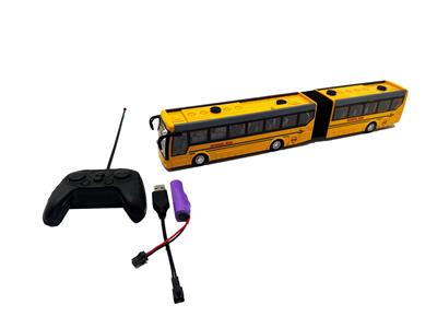 (包电 锂电池)1:32遥控四通带灯光双节校巴（黄色） - OBL10224030