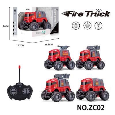 四通带灯光可活动配件消防车  （27Mhz不包电） - OBL10224313