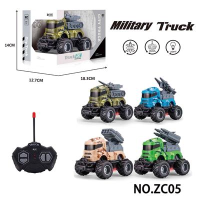 四通带灯光可活动配件军事车  （27Mhz不包电） - OBL10224315