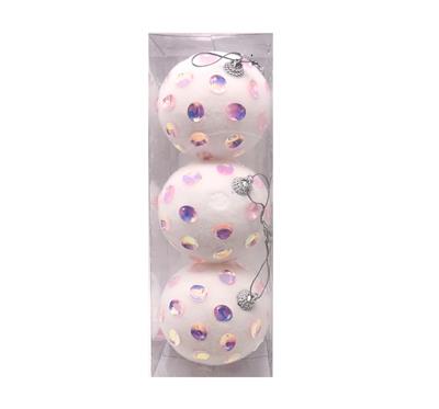 7.5CM圣诞白球加亮片3PCS - OBL10225796