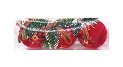 7.5CM圣诞红球绣雪花3PCS - OBL10225800