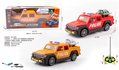 1：16牧马人皮卡四通遥控灯光警车包电（车身包3.7V锂电+USB线，遥控器2粒5号不包） - OBL10226049