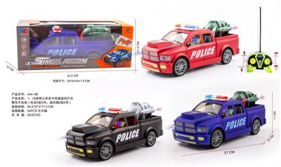 1：16道奇公羊皮卡四通遥控灯光警车不包电（车身4粒5号，遥控器2粒5号） - OBL10226054