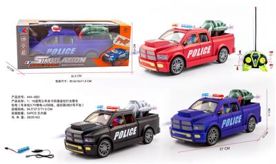1：16道奇公羊皮卡四通遥控灯光警车包电（车身包3.7V锂电+USB线，遥控器2粒5号不包） - OBL10226055