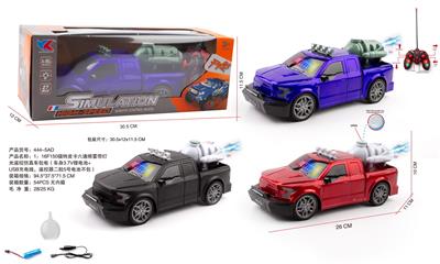 1：16F150福特皮卡六通喷雾带灯光遥控仿真车包电（车身3.7V锂电池+USB充电线，遥控器二粒5号电池不包） - OBL10226059