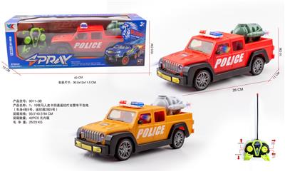 1：16牧马人皮卡四通遥控灯光警车不包电（车身4粒5号，遥控器2粒5号） - OBL10226070