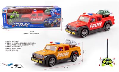 1：16牧马人皮卡四通遥控灯光警车包电（车身包3.7V锂电+USB线，遥控器2粒5号不包） - OBL10226071