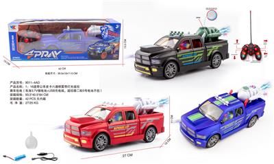 1：16道奇公羊皮卡六通喷雾带灯光遥控赛车包电（车身3.7V锂电池+USB充电线，遥控器二粒5号电池不包） - OBL10226075