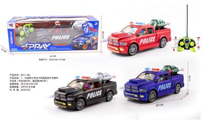 1：16道奇公羊皮卡四通遥控灯光警车不包电（车身4粒5号，遥控器2粒5号） - OBL10226076
