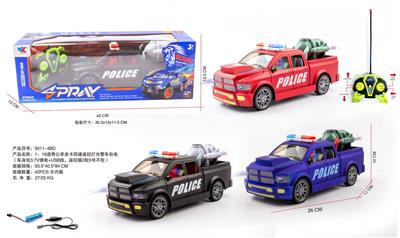 1：16道奇公羊皮卡四通遥控灯光警车包电（车身包3.7V锂电+USB线，遥控器2粒5号不包） - OBL10226077