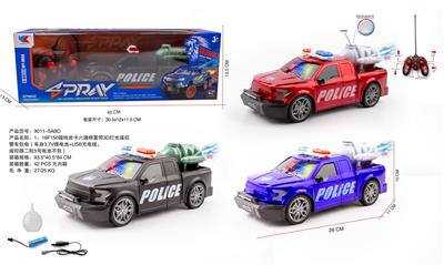 1：16F150福特皮卡六通喷雾带灯光遥控警车包电（车身3.7V锂电池+USB充电线，遥控器二粒5号电池不包） - OBL10226080