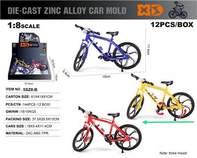 英文1:8压铸锌合金直把山地自行车12只/展示盒 - OBL10226692