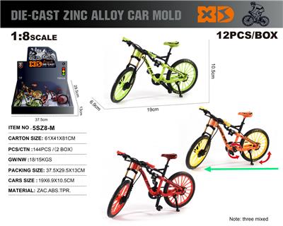 英文1:8压铸锌合金直把公路自行车12只/展示盒 - OBL10226701