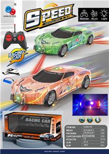 四通遥控声光透明壳跑车（包电） - OBL10227891