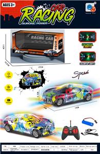 四通遥控声光透明壳涂鸦跑车（包电） - OBL10227895