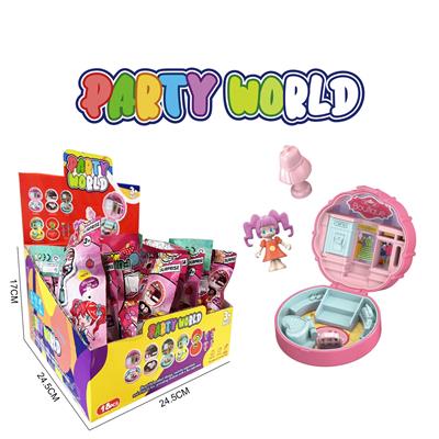 派对世界--盲盒小场景6款随机，12袋/展示盒（可装糖）儿童趣味潮玩品 - OBL10229932