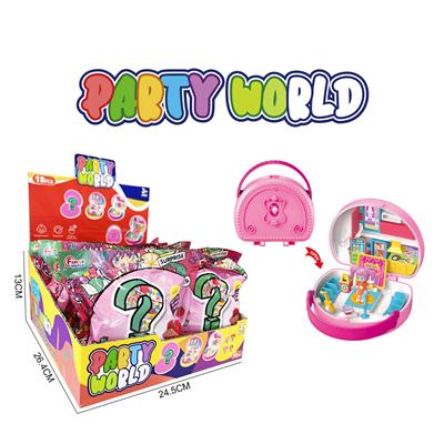 派对世界--盲盒小场景2款配4款娃娃随机，12袋/展示盒（可装糖）儿童趣味潮玩品 - OBL10229935